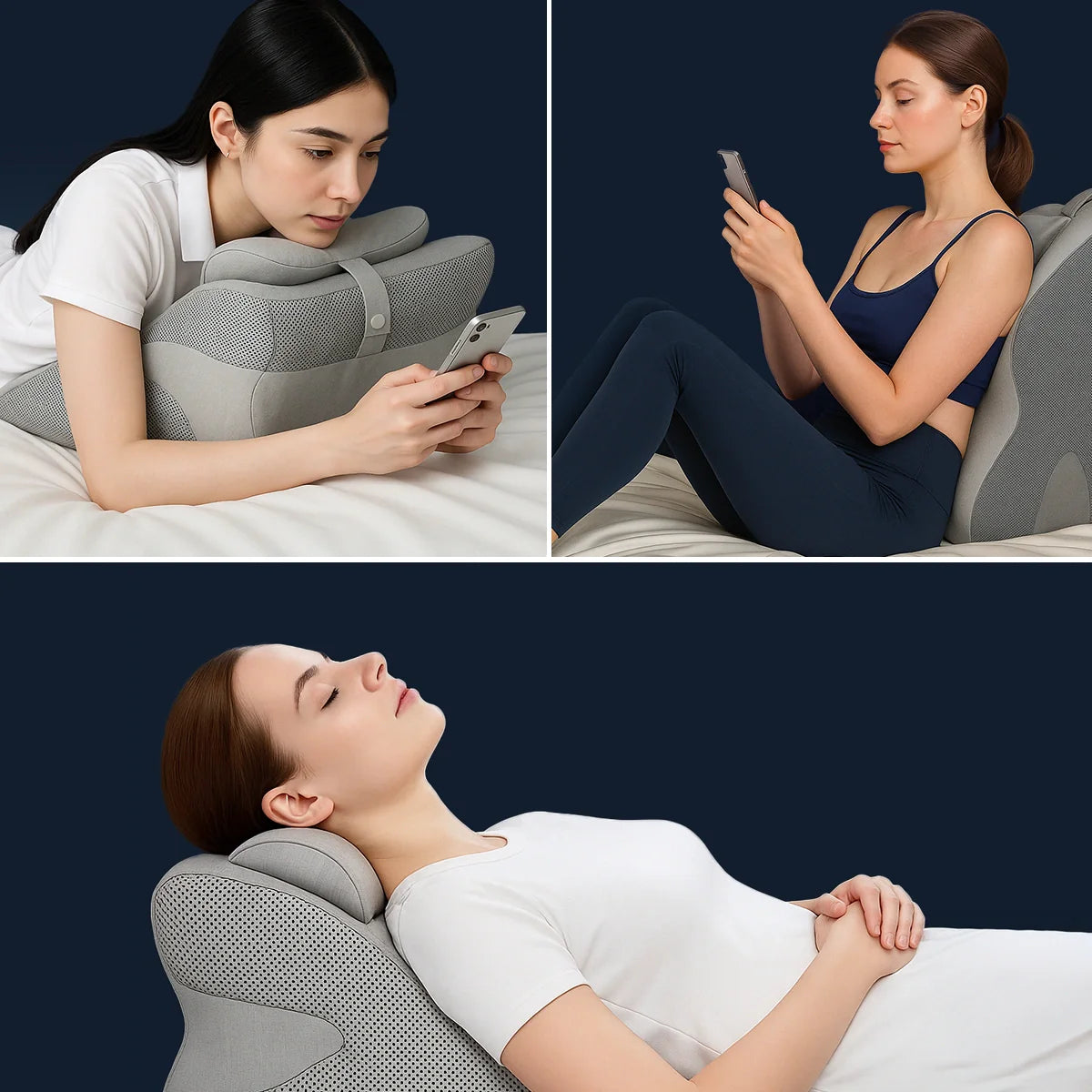 Ergonomic Wedge Pillow with Headboard Support